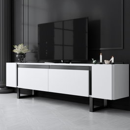Hanah Home Soporte para TV Yildiz Blanco y Negro